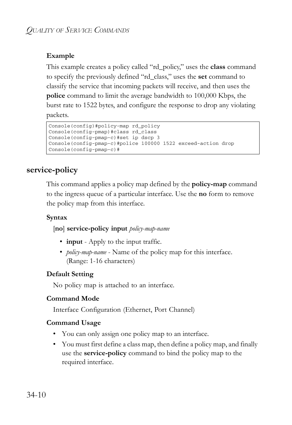Service-policy, Service-policy -10 | SMC Networks TigerAccess SMC7816M User Manual | Page 872 / 962