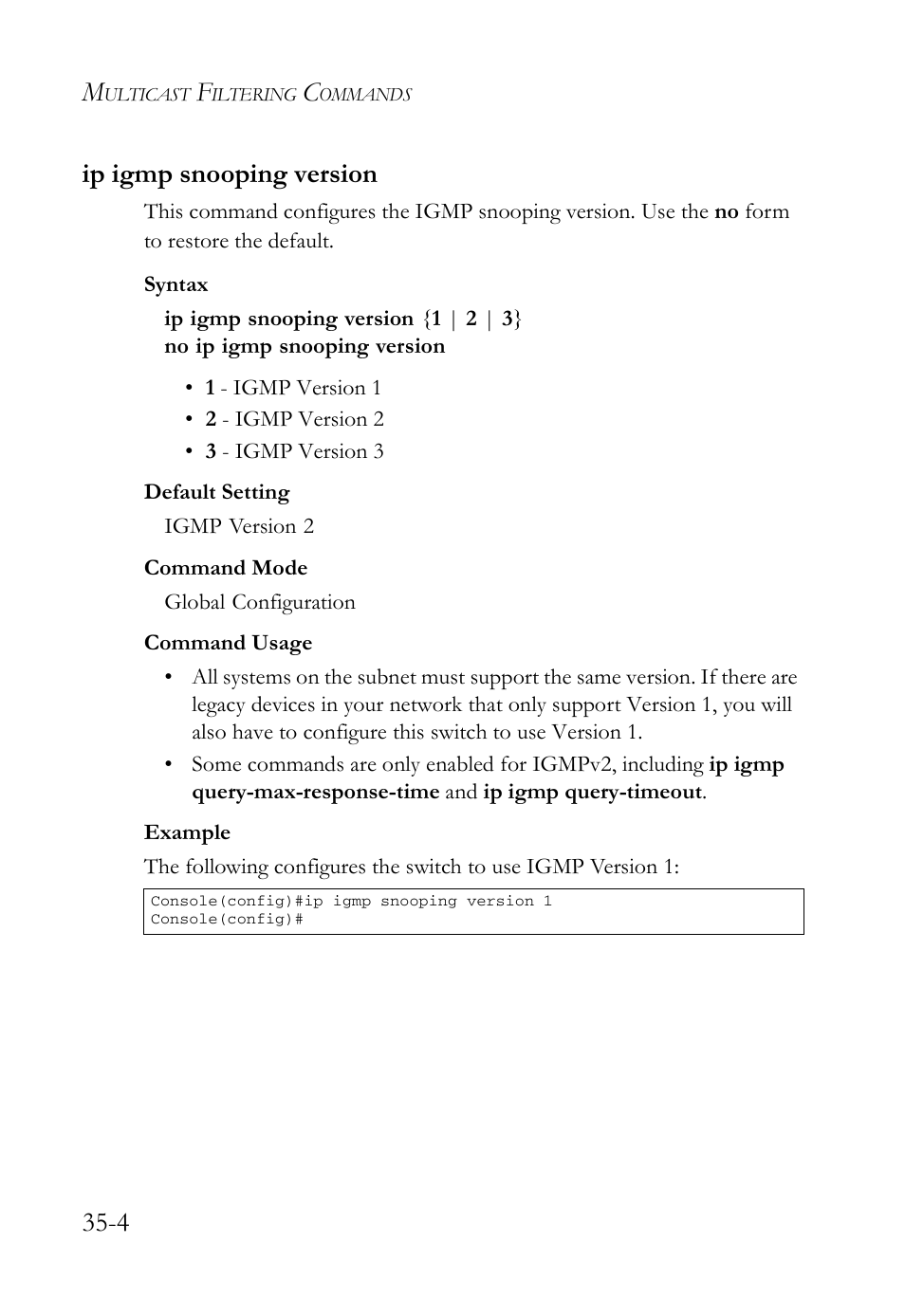 Ip igmp snooping version, Ip igmp snooping version -4, 4 ip igmp snooping version | SMC Networks TigerAccess SMC7816M User Manual | Page 880 / 962