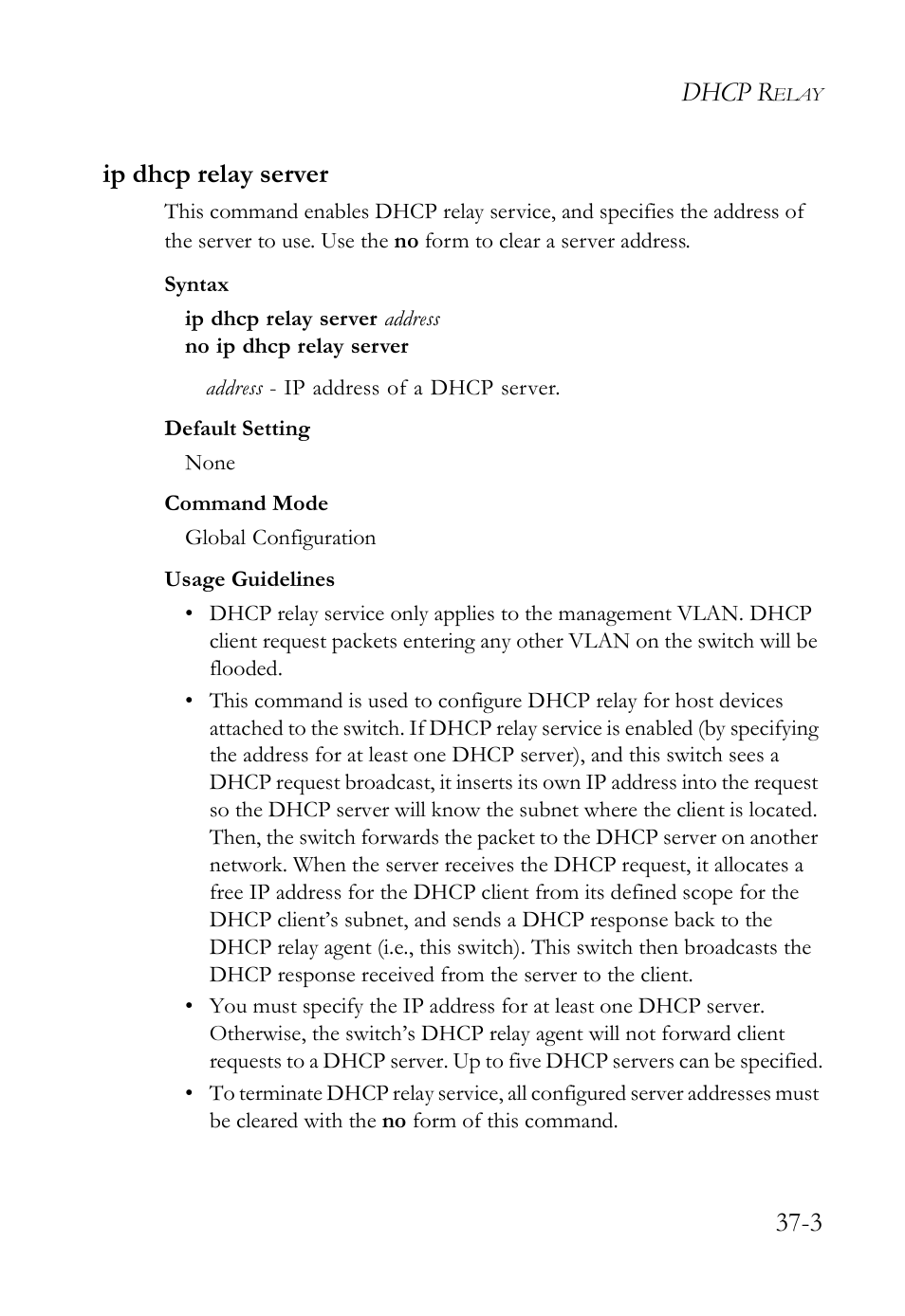 Ip dhcp relay server, Ip dhcp relay server -3, Dhcp r | 3 ip dhcp relay server | SMC Networks TigerAccess SMC7816M User Manual | Page 921 / 962