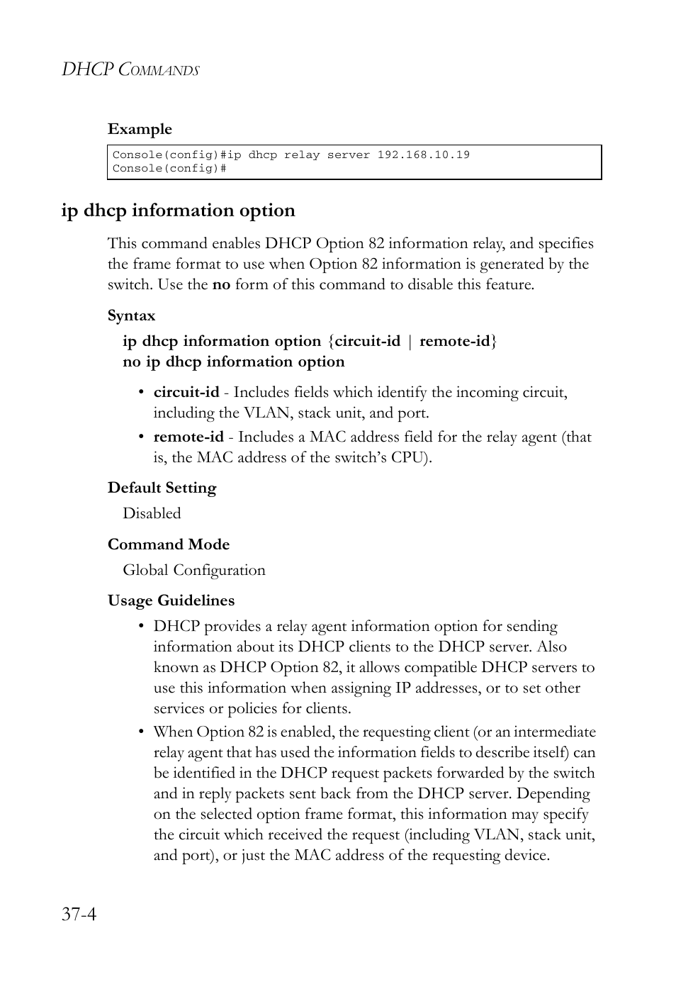 Ip dhcp information option, Ip dhcp information option -4, Dhcp c | SMC Networks TigerAccess SMC7816M User Manual | Page 922 / 962