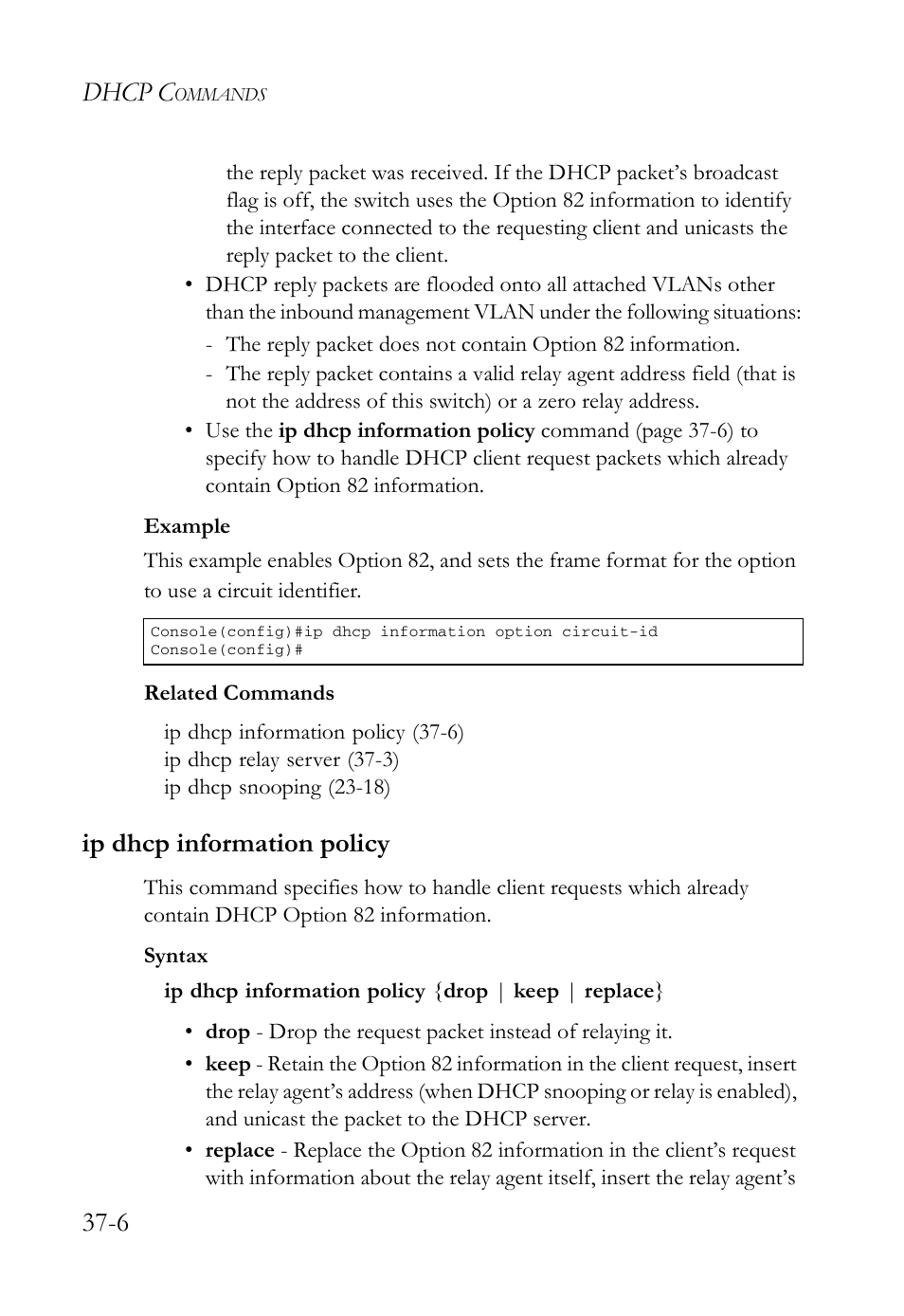 Ip dhcp information policy, Ip dhcp information policy -6, Dhcp c | SMC Networks TigerAccess SMC7816M User Manual | Page 924 / 962