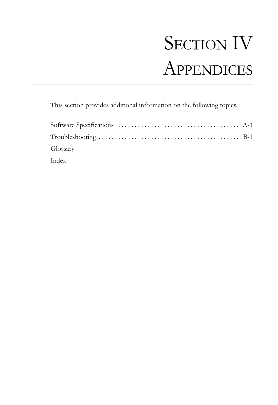 Section iv appendices, Iv a, Ection | Ppendices | SMC Networks TigerAccess SMC7816M User Manual | Page 933 / 962