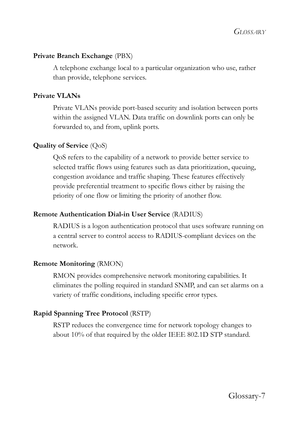Glossary-7 | SMC Networks TigerAccess SMC7816M User Manual | Page 951 / 962