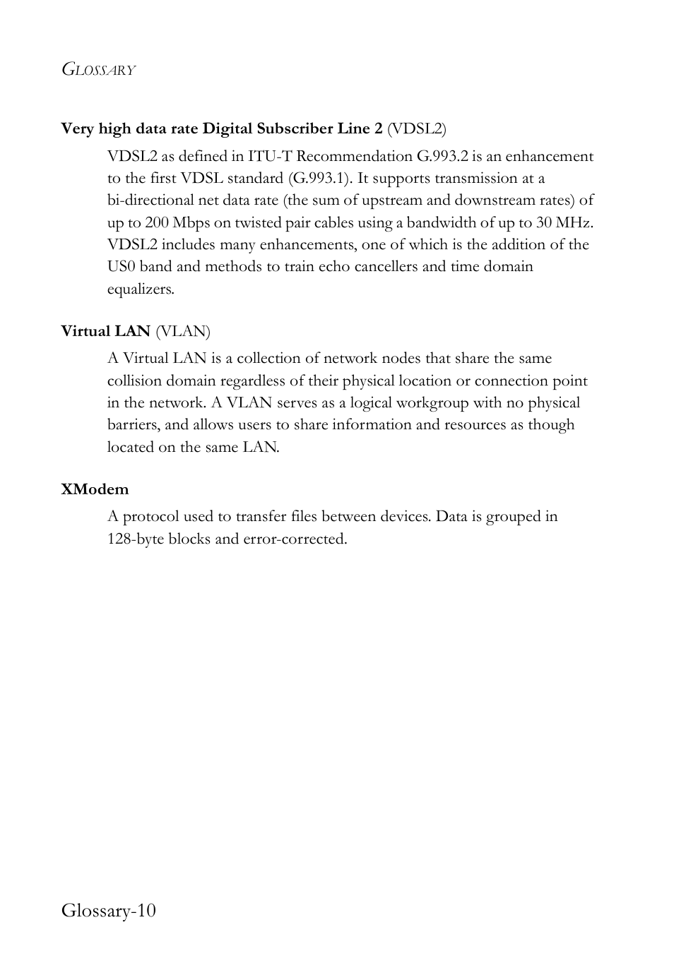 Glossary-10 | SMC Networks TigerAccess SMC7816M User Manual | Page 954 / 962