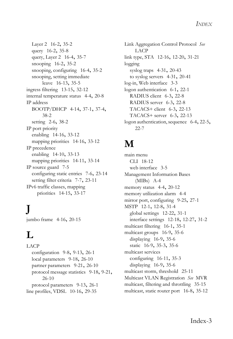 Index-3 | SMC Networks TigerAccess SMC7816M User Manual | Page 957 / 962