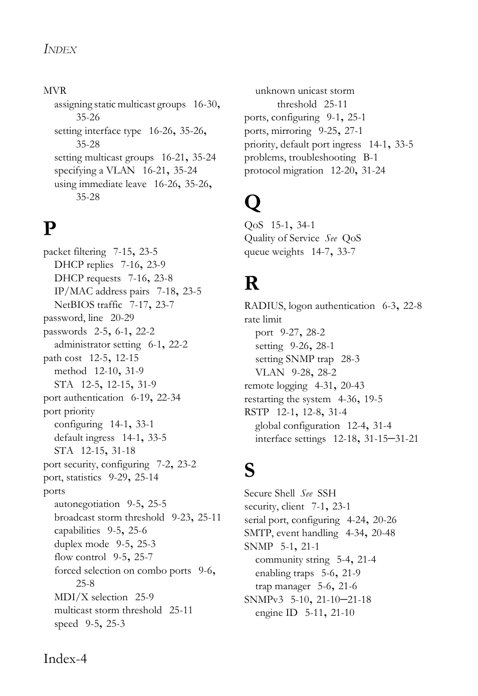 Index-4 | SMC Networks TigerAccess SMC7816M User Manual | Page 958 / 962