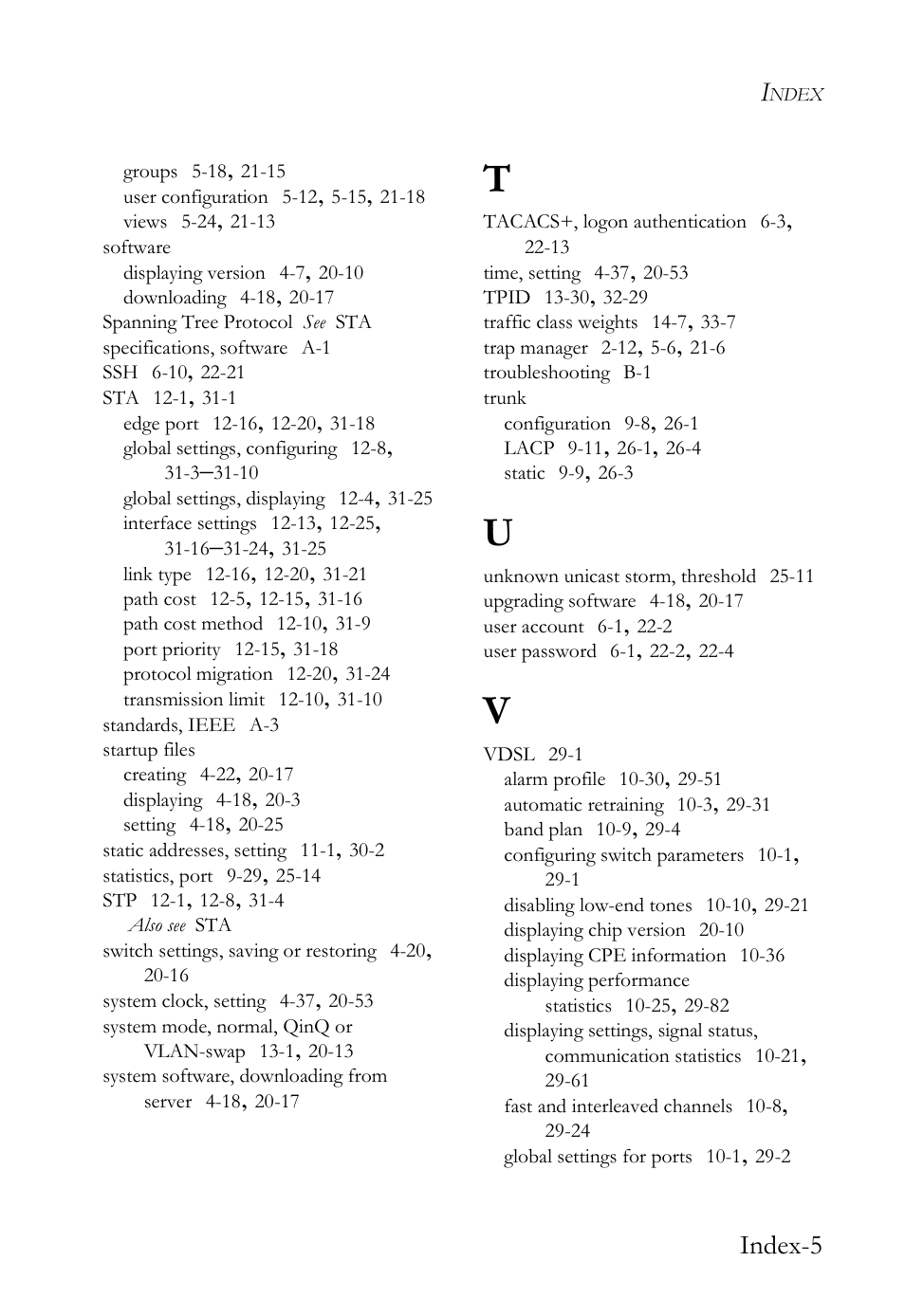 Index-5 | SMC Networks TigerAccess SMC7816M User Manual | Page 959 / 962