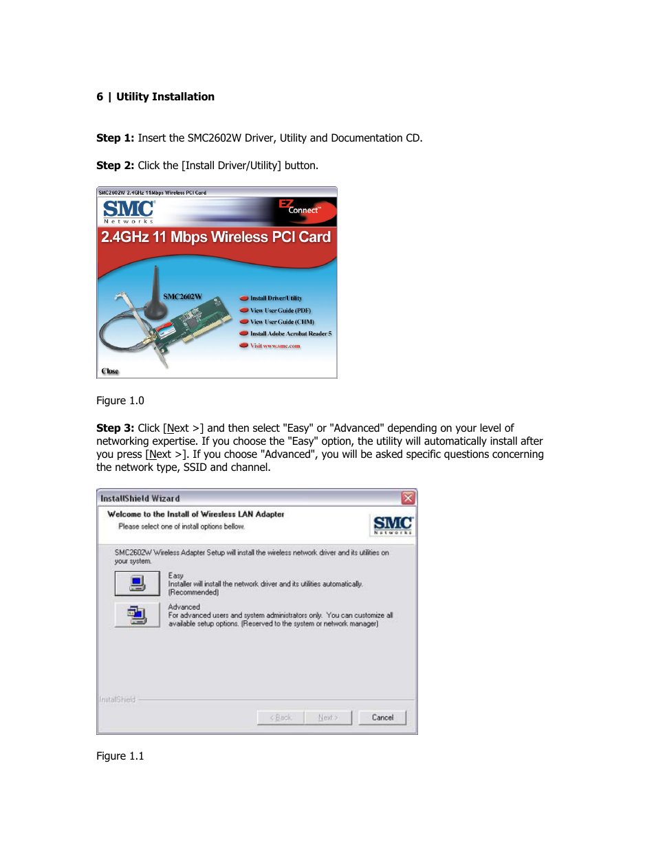 Utility installation | SMC Networks SMC2602W User Manual | Page 15 / 33