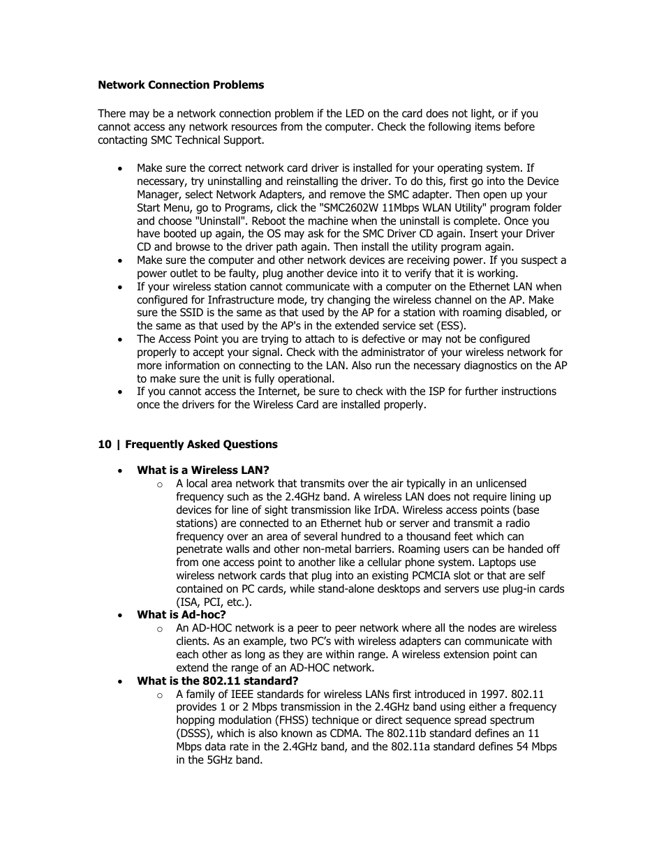 Faqs | SMC Networks SMC2602W User Manual | Page 25 / 33