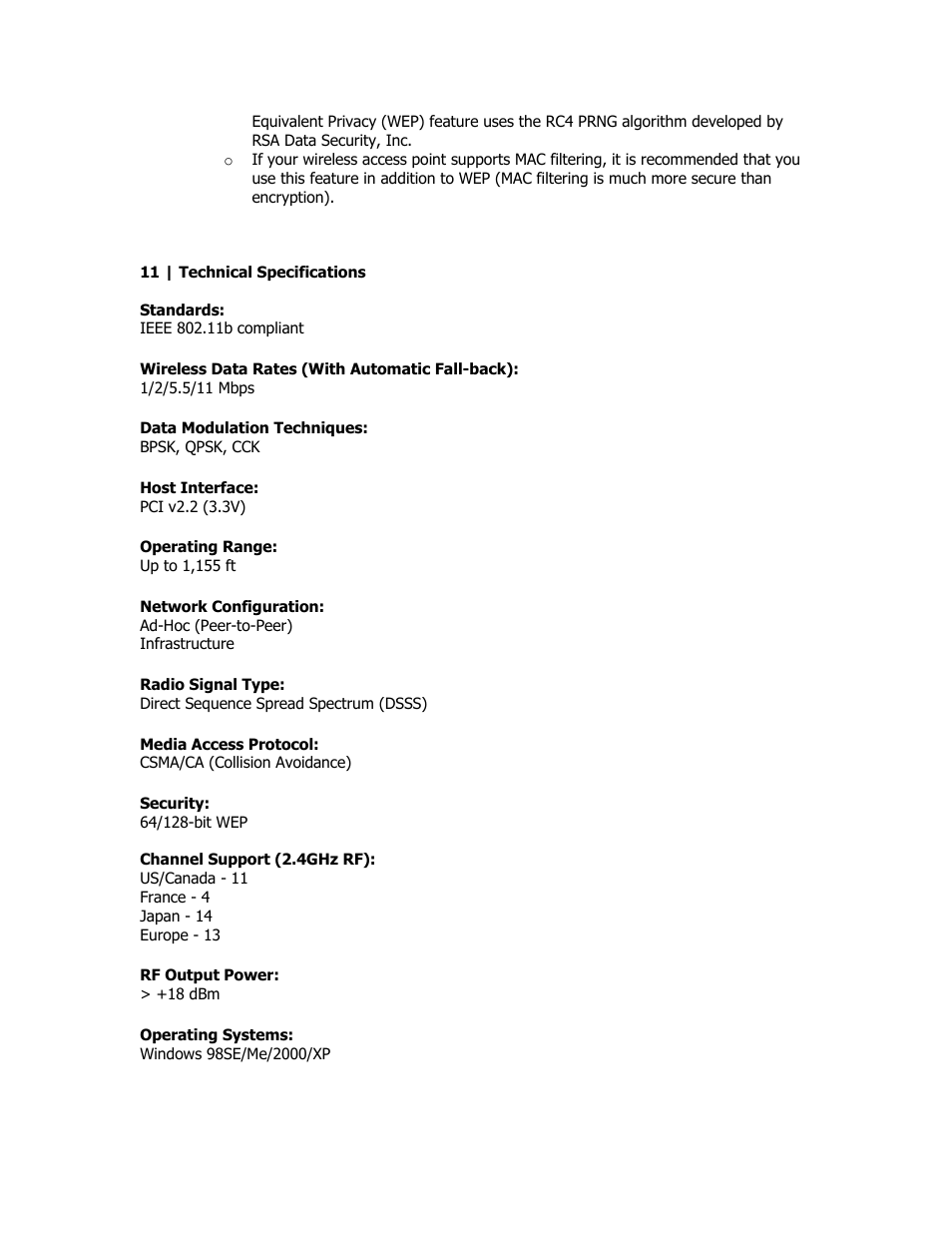 Technical specifications | SMC Networks SMC2602W User Manual | Page 27 / 33