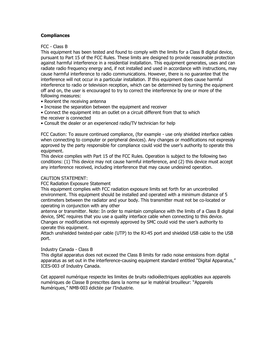 Compliances | SMC Networks SMC2602W User Manual | Page 3 / 33