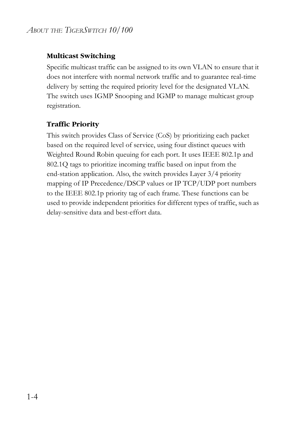 Multicast switching -3 traffic priority -4 | SMC Networks SMCBGSLCX1 User Manual | Page 20 / 78