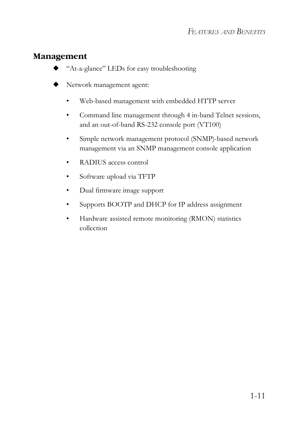 Management, Management -11, 11 management | SMC Networks SMCBGSLCX1 User Manual | Page 27 / 78
