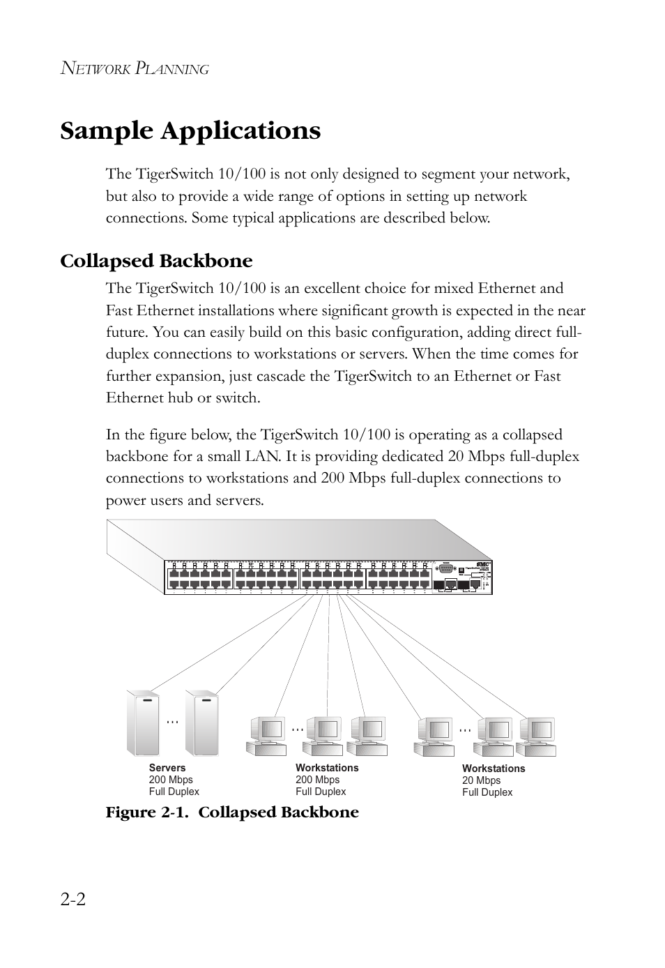 Sample applications, Collapsed backbone, Sample applications -2 | Collapsed backbone -2 | SMC Networks SMCBGSLCX1 User Manual | Page 30 / 78