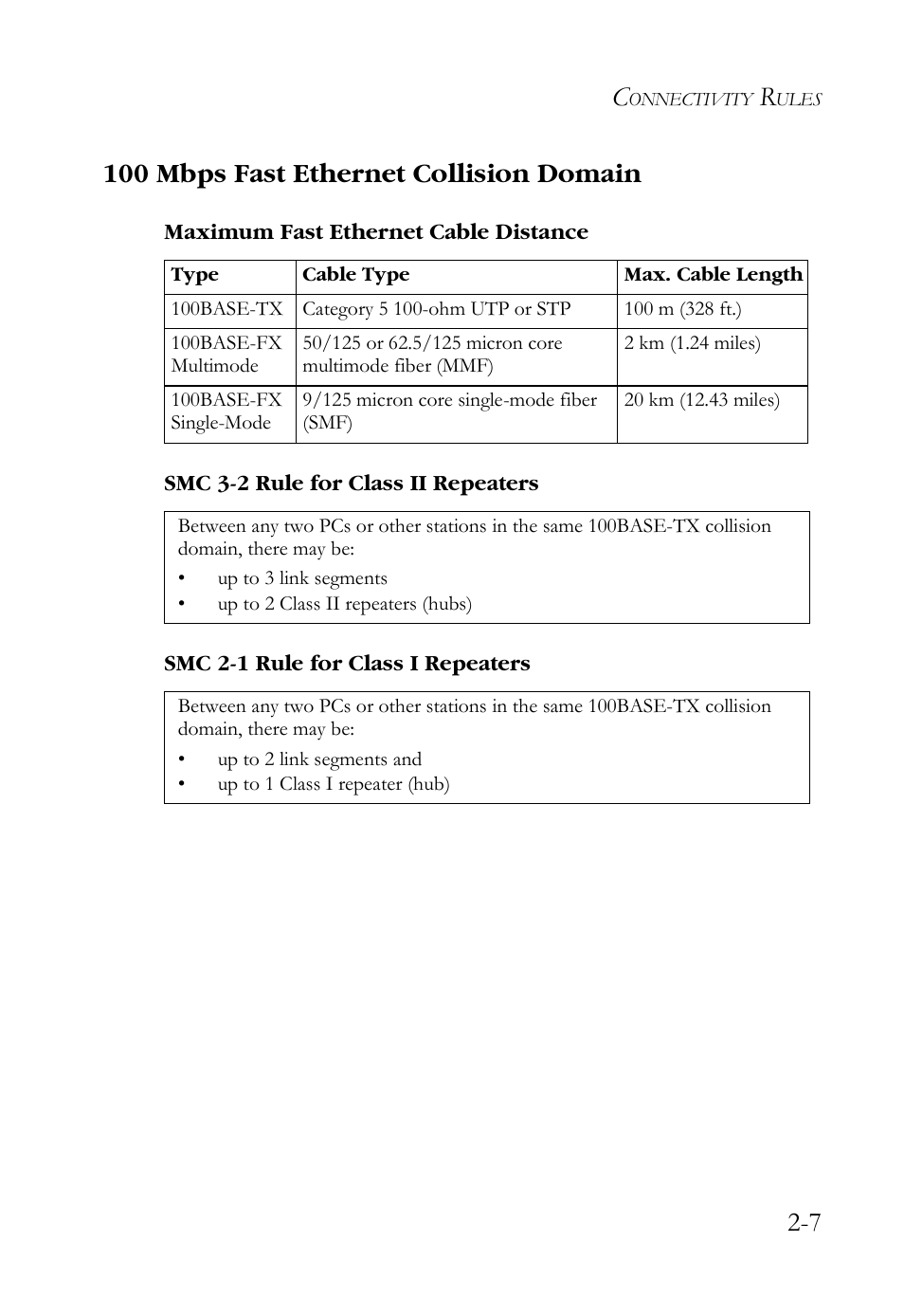 100 mbps fast ethernet collision domain, 100 mbps fast ethernet collision domain -7, 7 100 mbps fast ethernet collision domain | SMC Networks SMCBGSLCX1 User Manual | Page 35 / 78