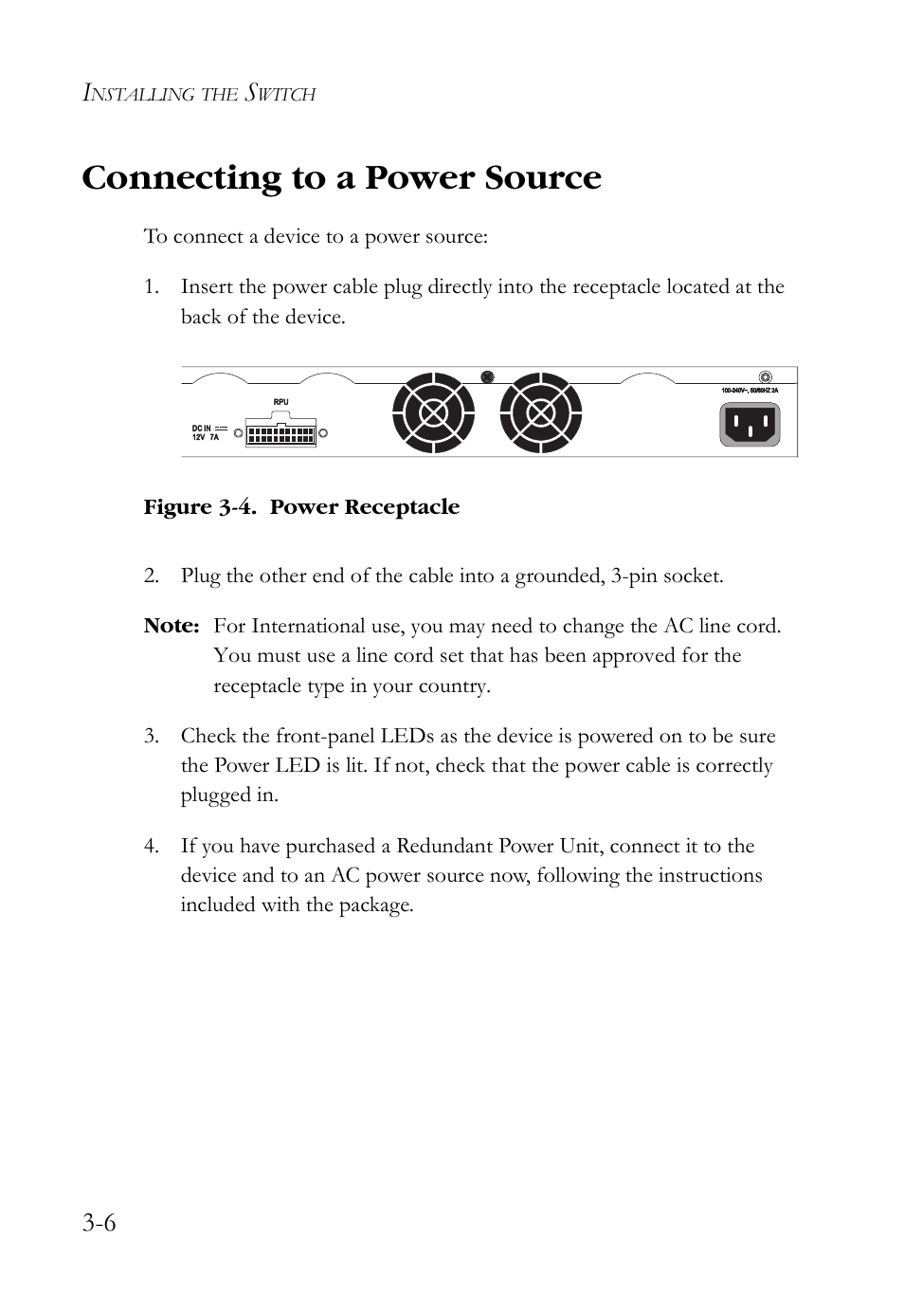 Connecting to a power source, Connecting to a power source -6 | SMC Networks SMCBGSLCX1 User Manual | Page 44 / 78