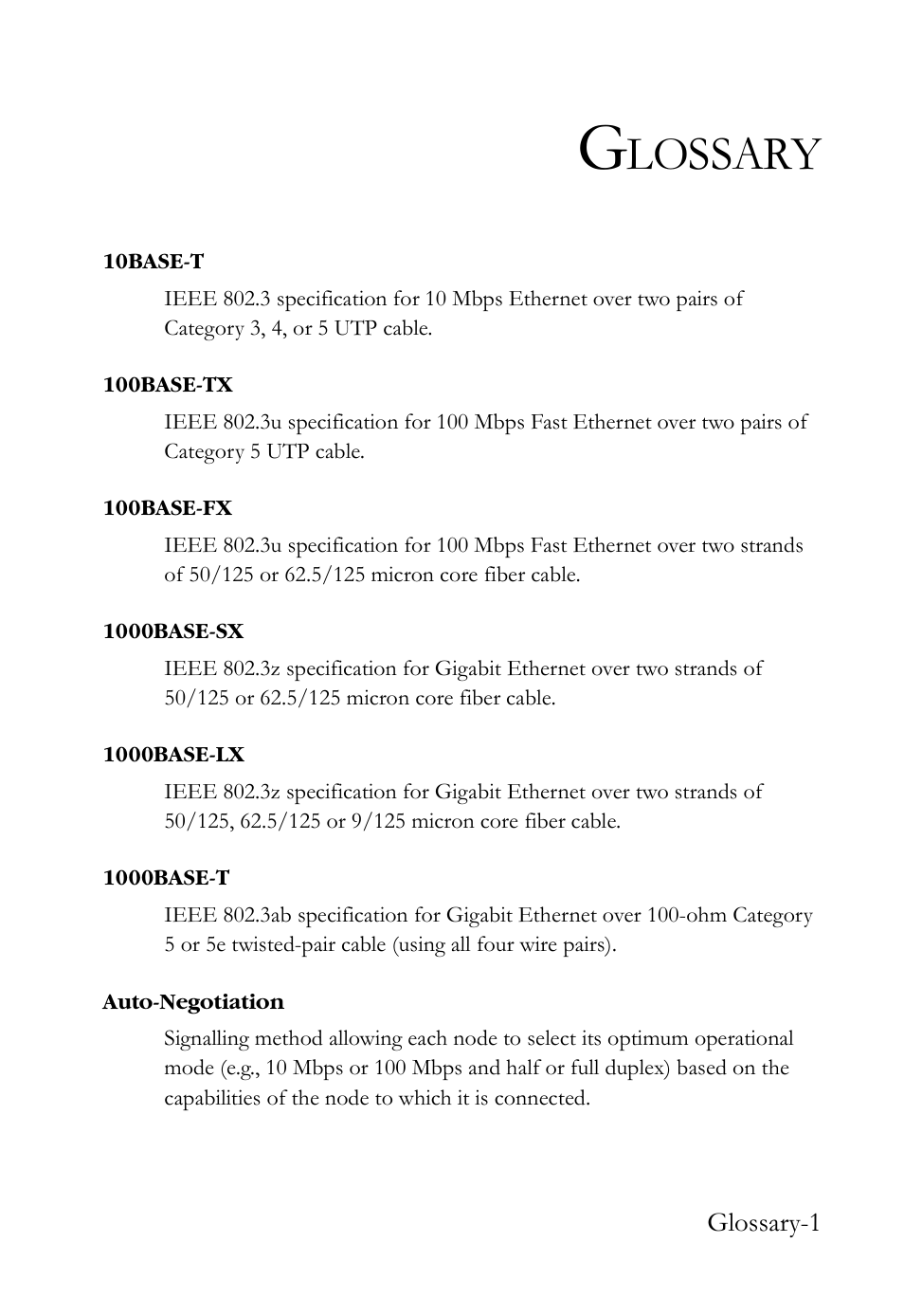 Glossary, Lossary | SMC Networks SMCBGSLCX1 User Manual | Page 67 / 78