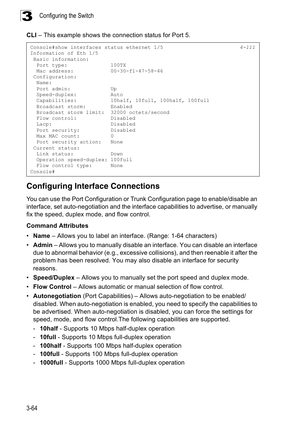 Configuring interface connections | SMC Networks 16 10BASE-T User Manual | Page 100 / 384