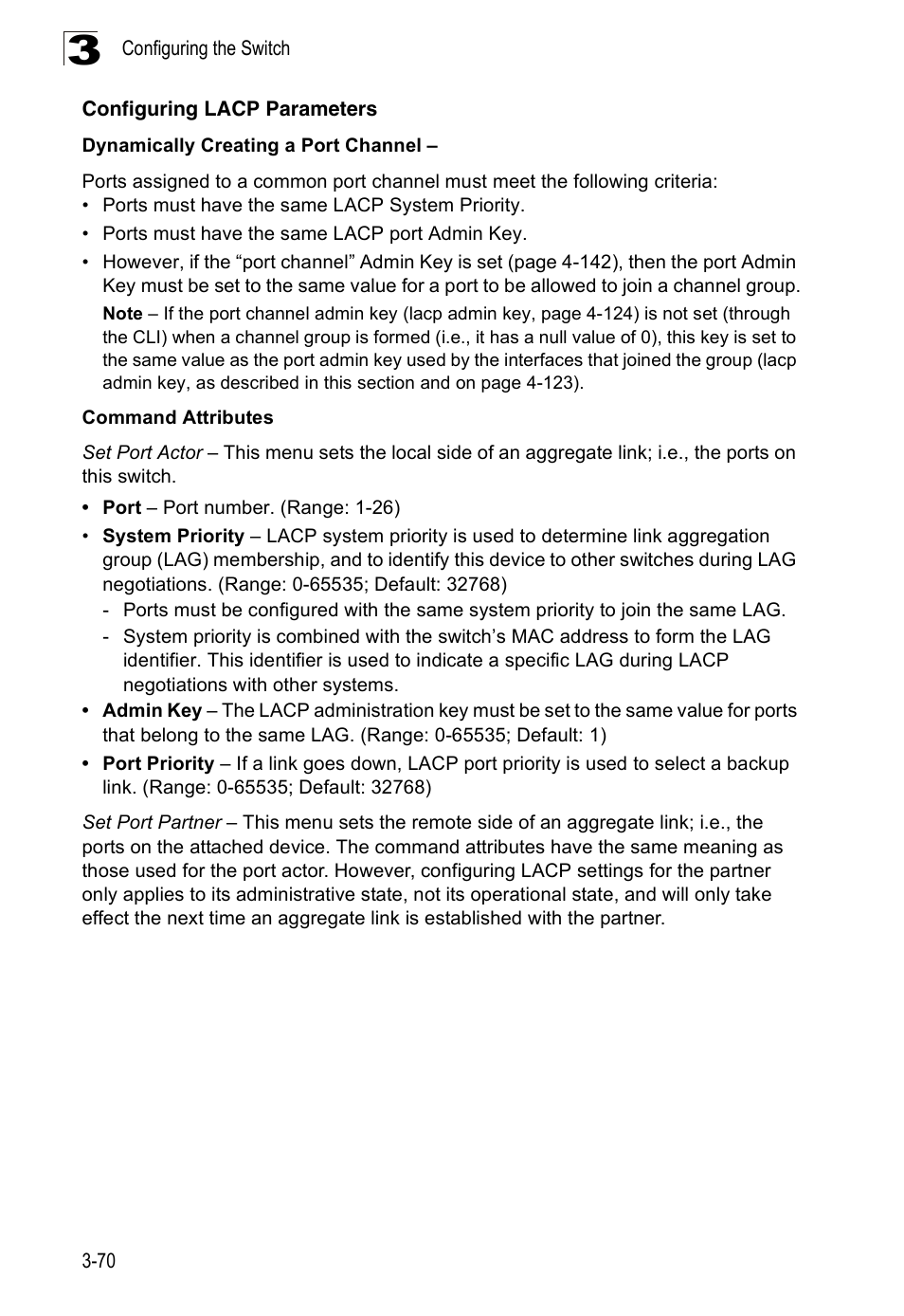 Configuring lacp parameters | SMC Networks 16 10BASE-T User Manual | Page 106 / 384