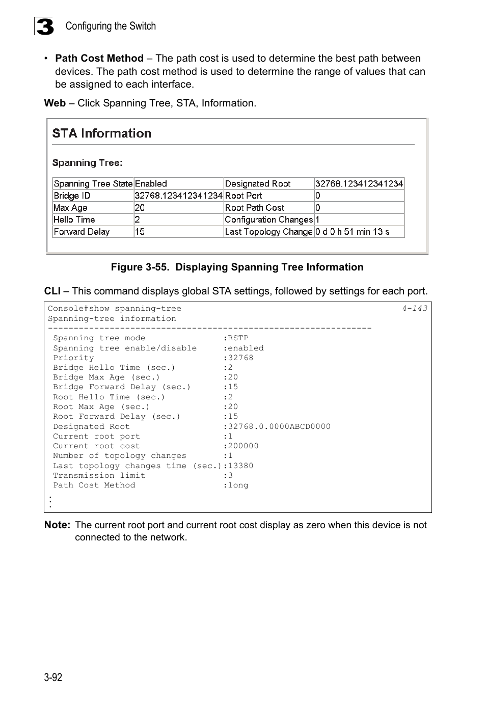 Figure 3-55. displaying spanning tree information | SMC Networks 16 10BASE-T User Manual | Page 128 / 384