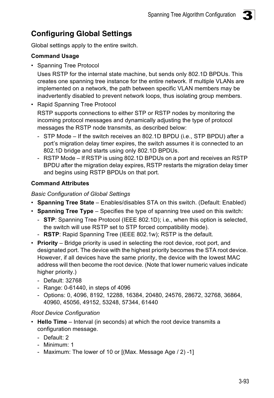 Configuring global settings | SMC Networks 16 10BASE-T User Manual | Page 129 / 384