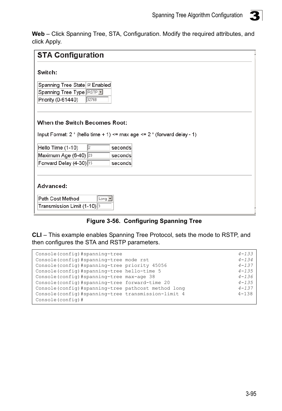 Figure 3-56. configuring spanning tree | SMC Networks 16 10BASE-T User Manual | Page 131 / 384