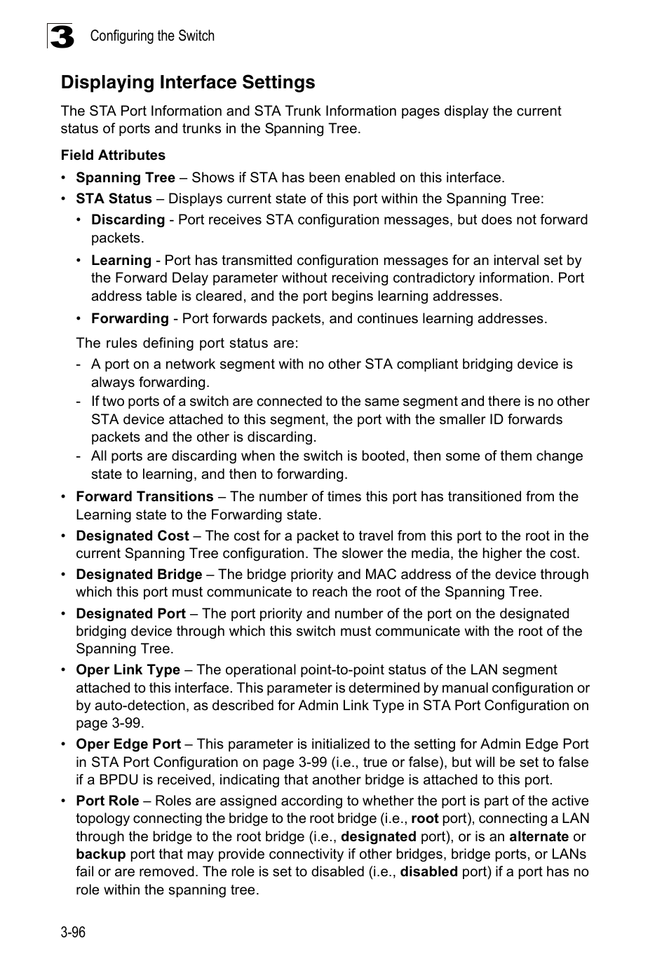 Displaying interface settings | SMC Networks 16 10BASE-T User Manual | Page 132 / 384