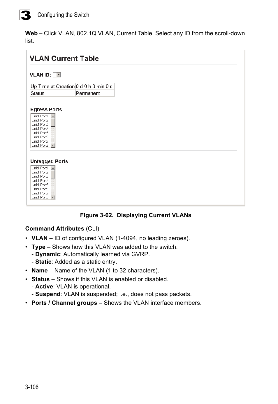 Figure 3-62. displaying current vlans | SMC Networks 16 10BASE-T User Manual | Page 142 / 384