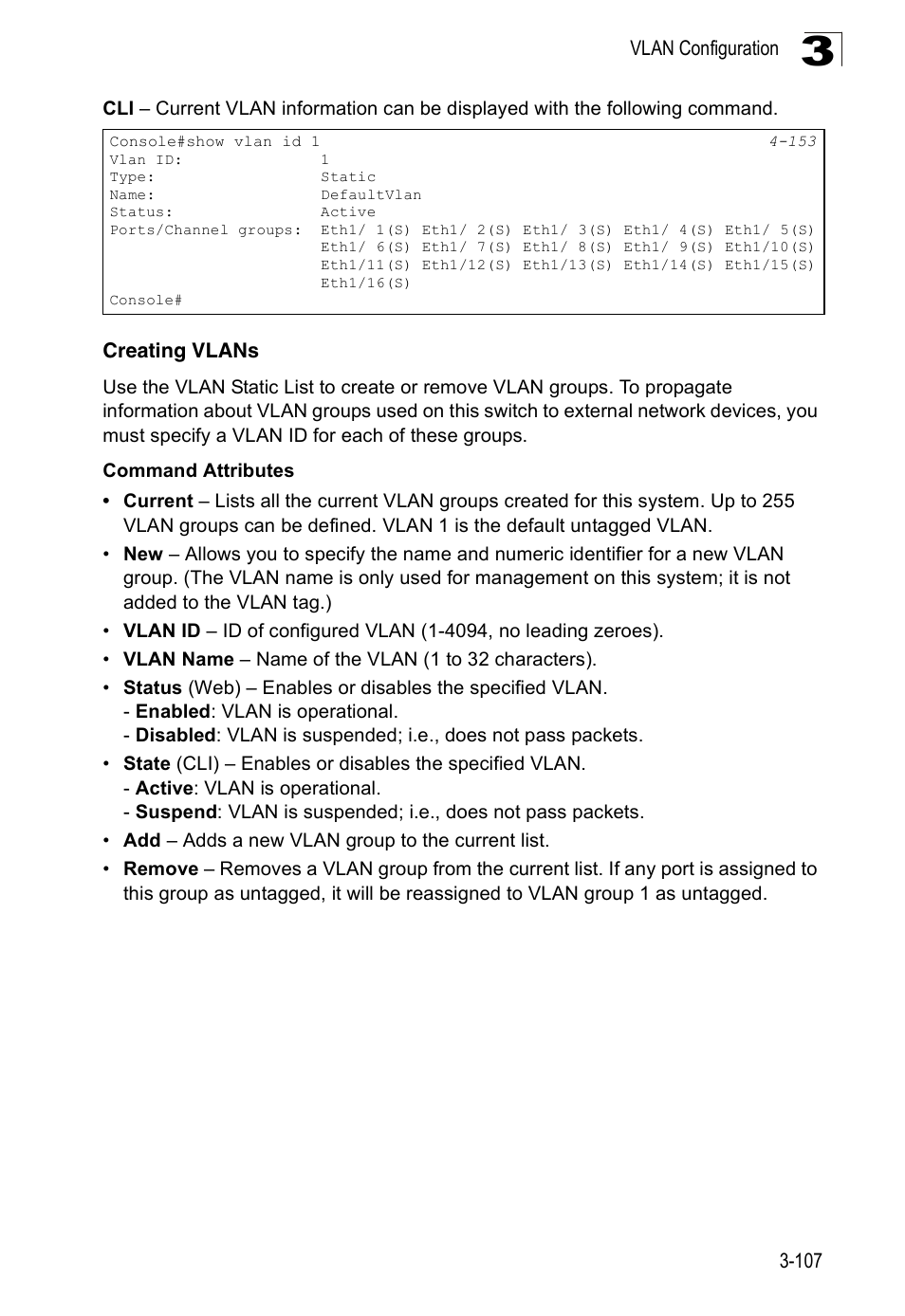 Creating vlans | SMC Networks 16 10BASE-T User Manual | Page 143 / 384