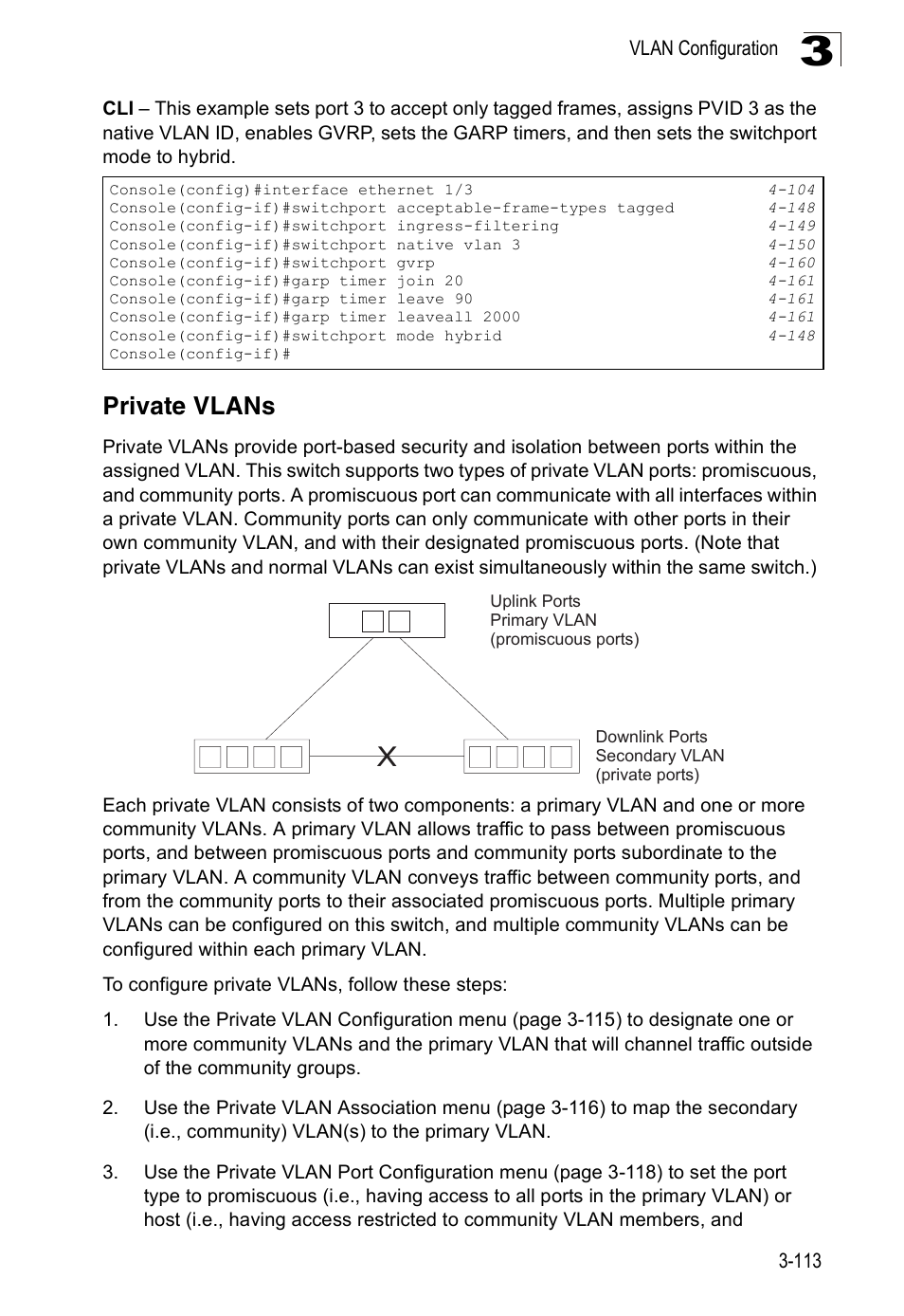 Private vlans | SMC Networks 16 10BASE-T User Manual | Page 149 / 384