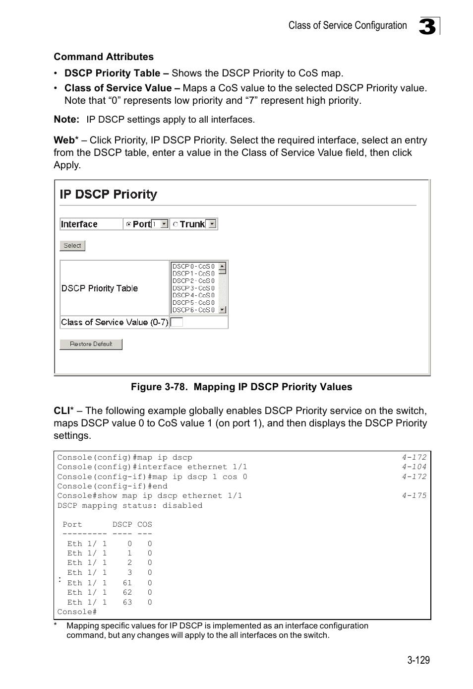 Figure 3-78. mapping ip dscp priority values | SMC Networks 16 10BASE-T User Manual | Page 165 / 384