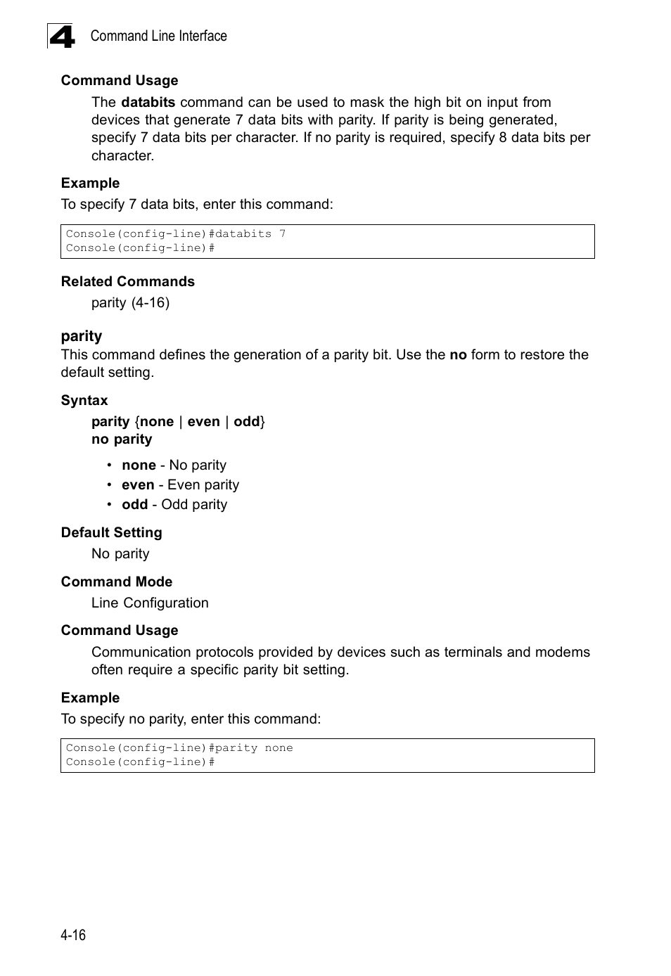 Parity, Parity 4-16 | SMC Networks 16 10BASE-T User Manual | Page 192 / 384