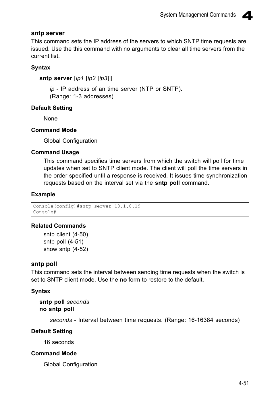 Sntp server, Sntp poll | SMC Networks 16 10BASE-T User Manual | Page 227 / 384