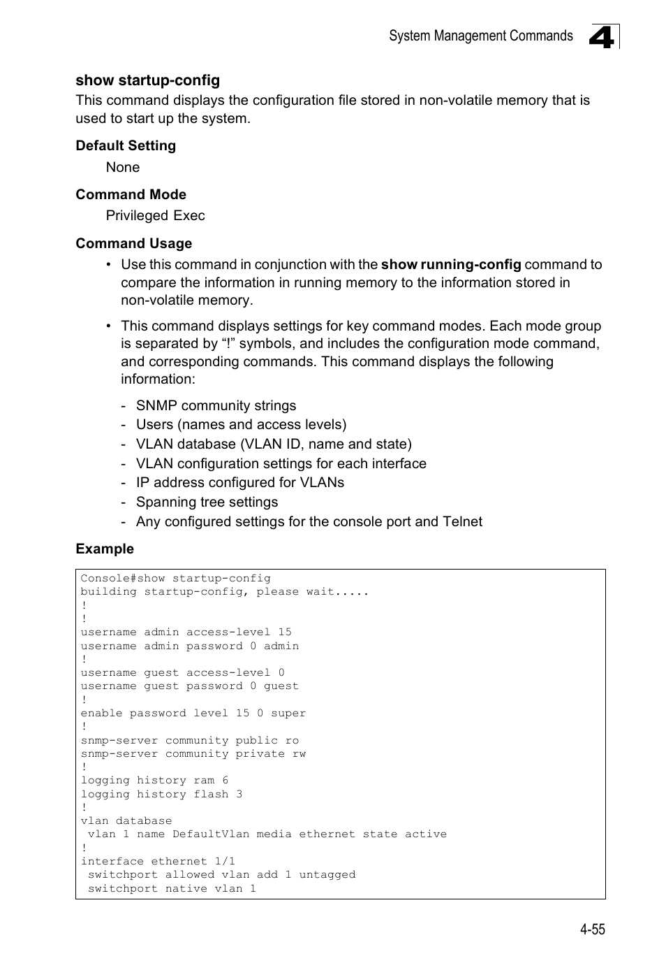 Show startup-config | SMC Networks 16 10BASE-T User Manual | Page 231 / 384