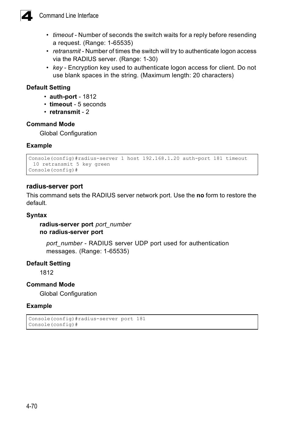 Radius-server port | SMC Networks 16 10BASE-T User Manual | Page 246 / 384