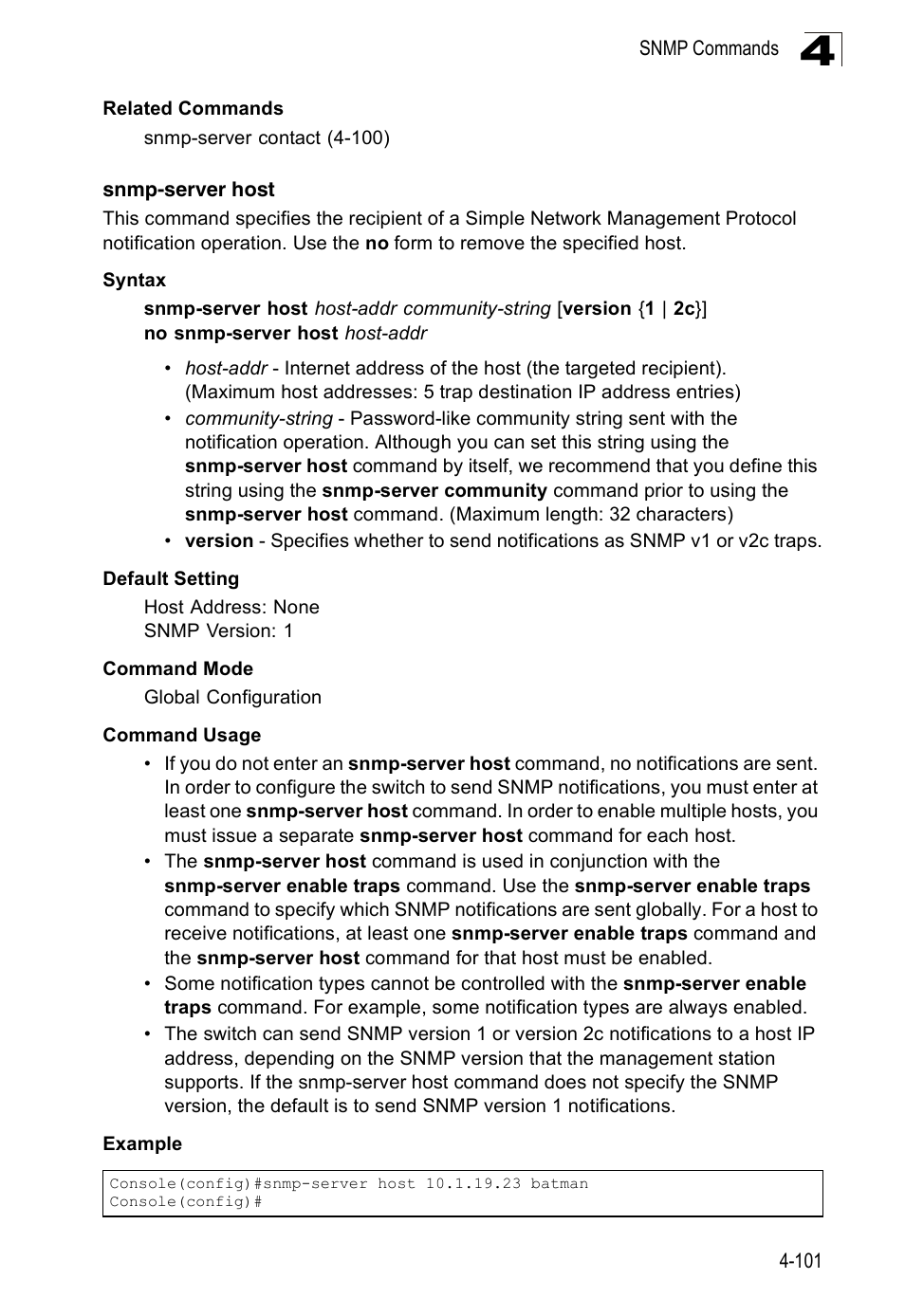 Snmp-server host | SMC Networks 16 10BASE-T User Manual | Page 277 / 384