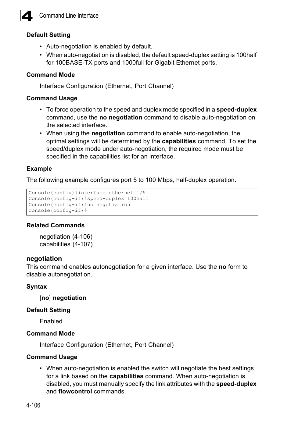 Negotiation, Negotiation 4-106 | SMC Networks 16 10BASE-T User Manual | Page 282 / 384