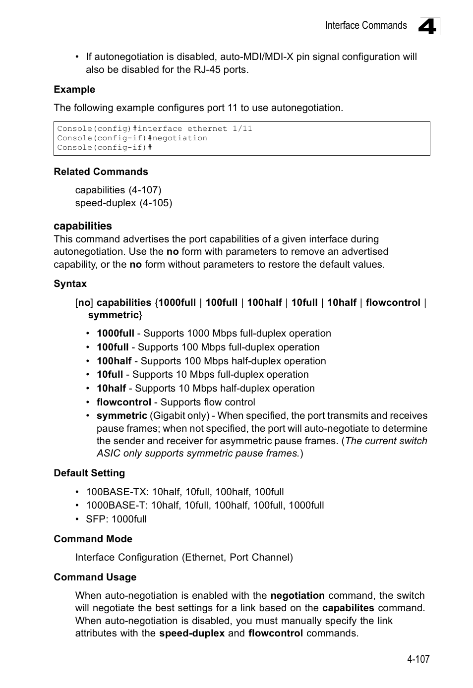 Capabilities, Capabilities 4-107 | SMC Networks 16 10BASE-T User Manual | Page 283 / 384