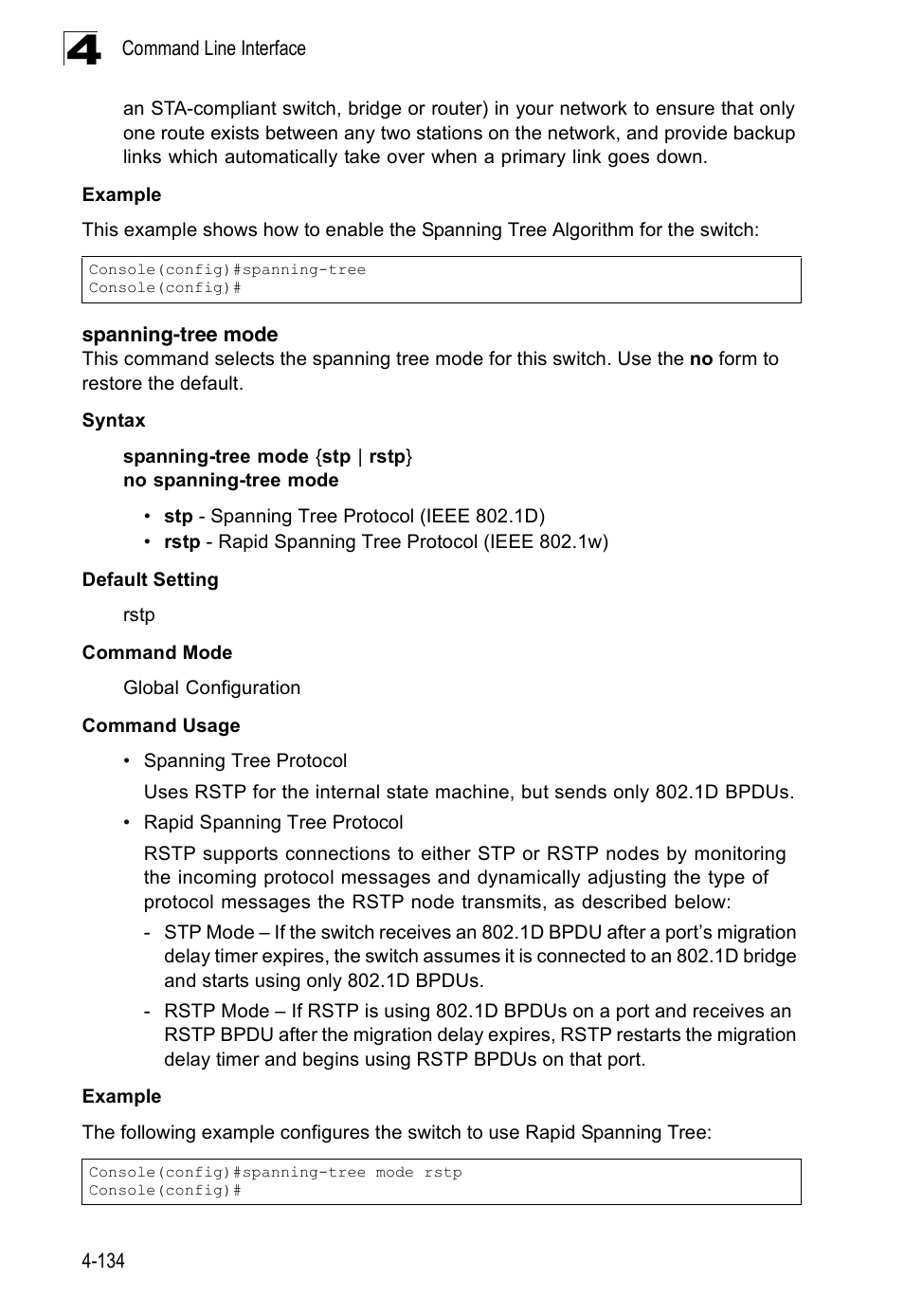 Spanning-tree mode | SMC Networks 16 10BASE-T User Manual | Page 310 / 384