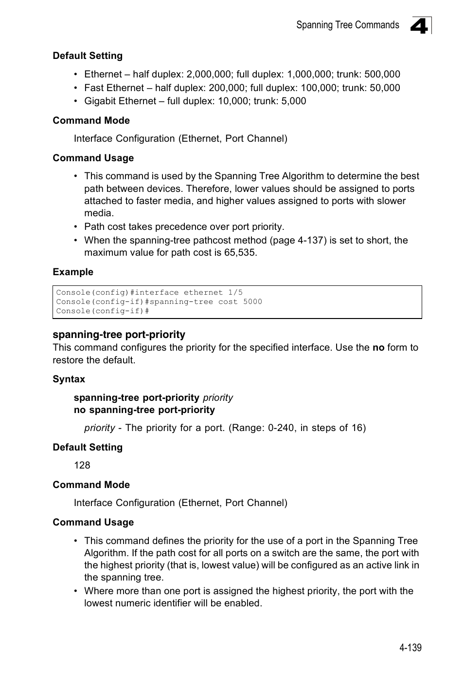 Spanning-tree port-priority | SMC Networks 16 10BASE-T User Manual | Page 315 / 384