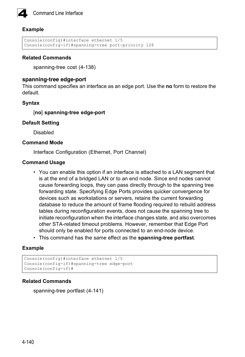 Spanning-tree edge-port | SMC Networks 16 10BASE-T User Manual | Page 316 / 384