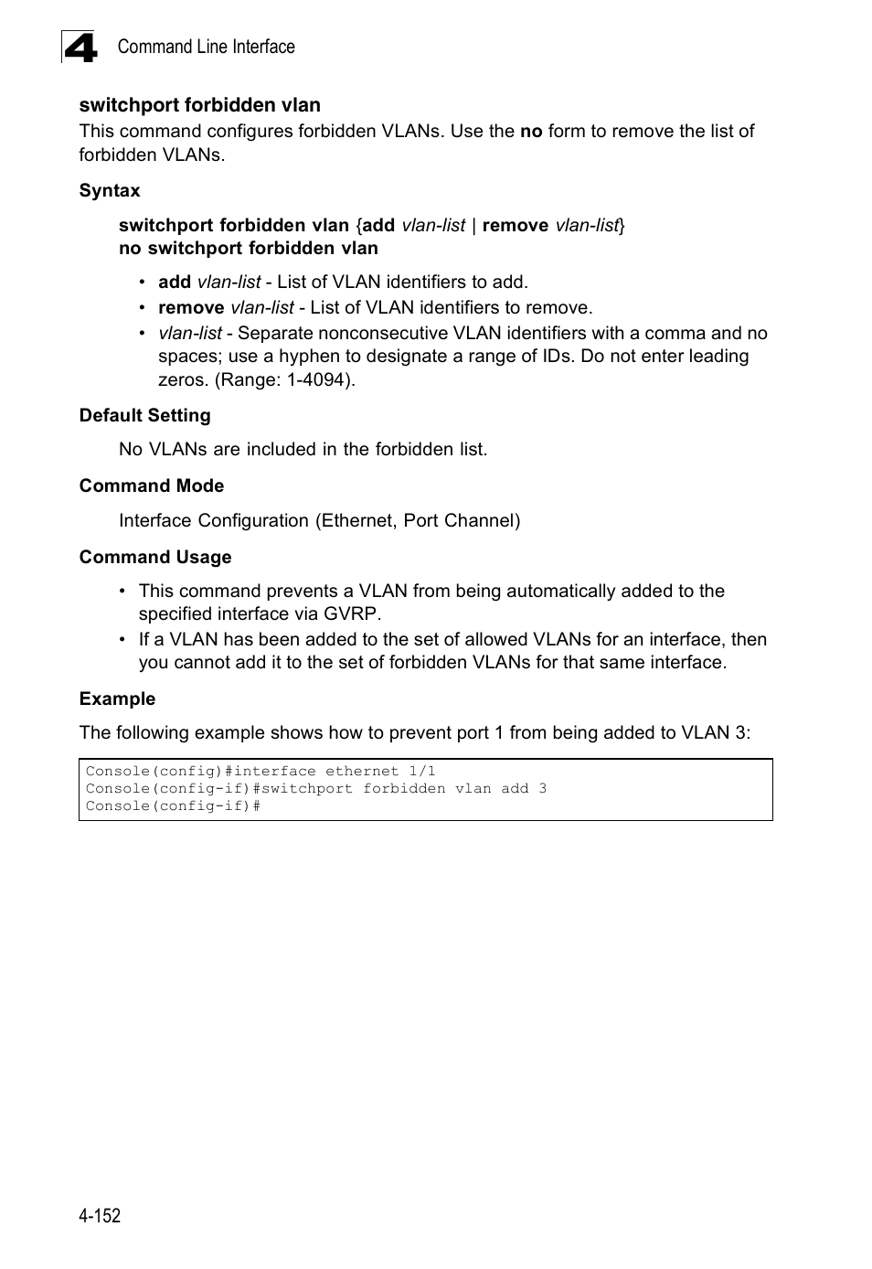 Switchport forbidden vlan | SMC Networks 16 10BASE-T User Manual | Page 328 / 384