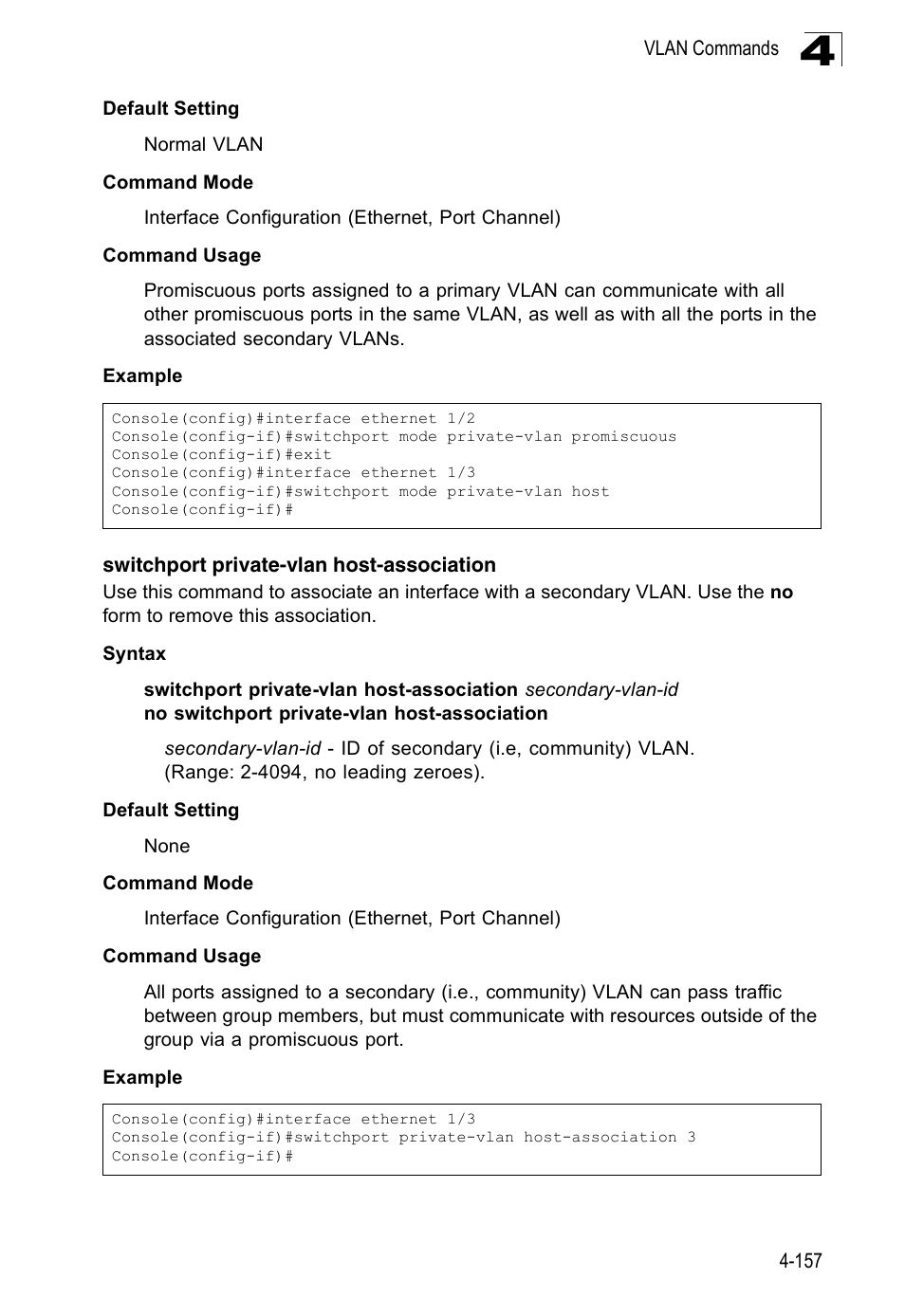Switchport private-vlan host-association | SMC Networks 16 10BASE-T User Manual | Page 333 / 384
