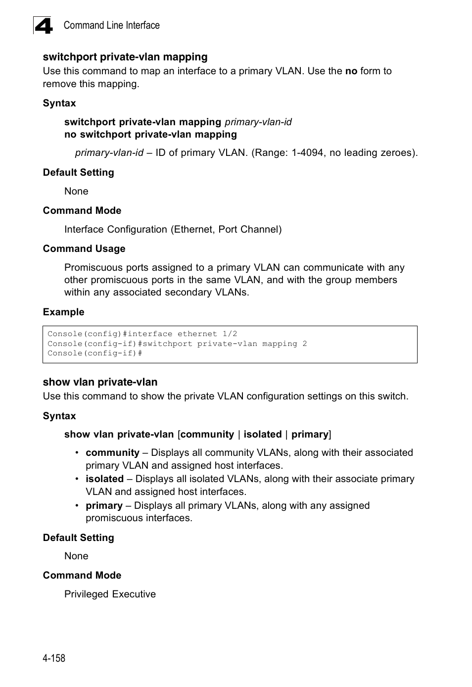 Switchport private-vlan mapping, Show vlan private-vlan, E “show vlan | SMC Networks 16 10BASE-T User Manual | Page 334 / 384