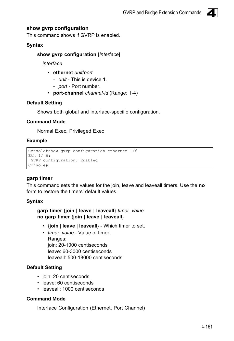 Show gvrp configuration, Garp timer | SMC Networks 16 10BASE-T User Manual | Page 337 / 384