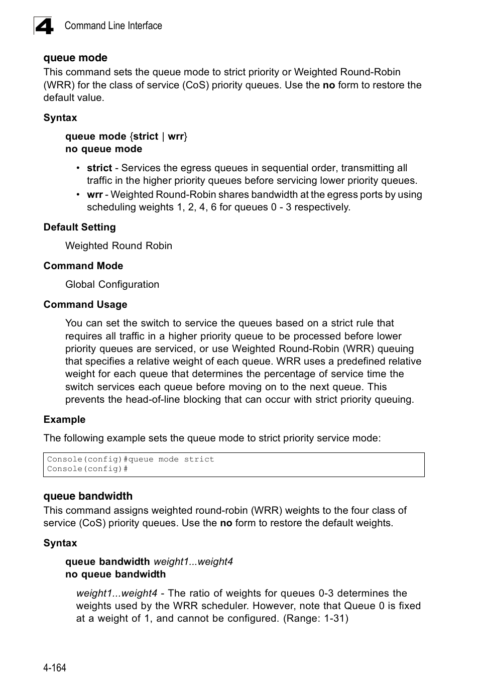 Queue mode, Queue bandwidth | SMC Networks 16 10BASE-T User Manual | Page 340 / 384