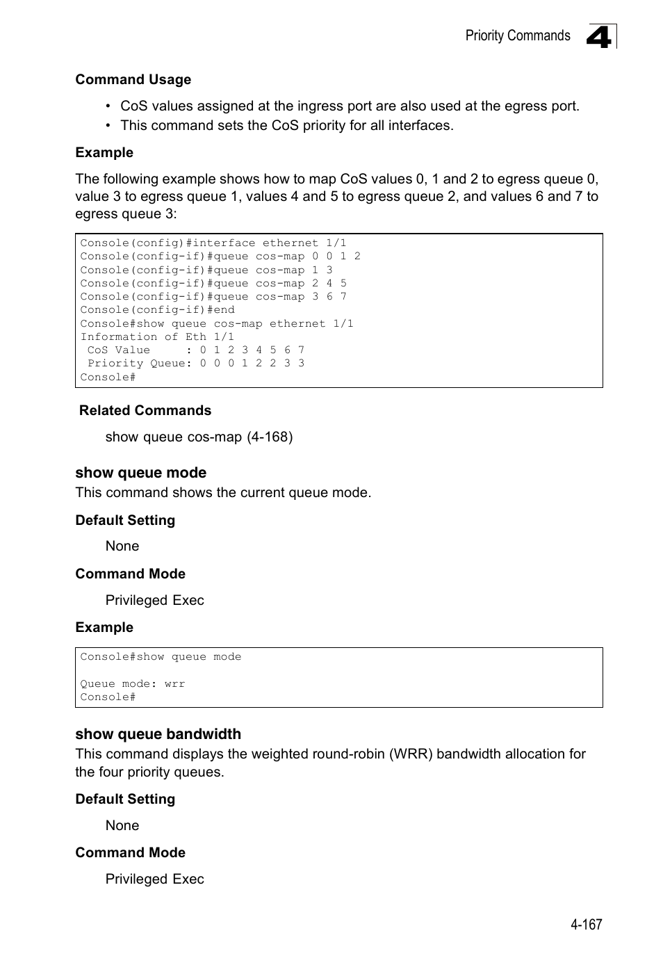 Show queue mode, Show queue bandwidth | SMC Networks 16 10BASE-T User Manual | Page 343 / 384