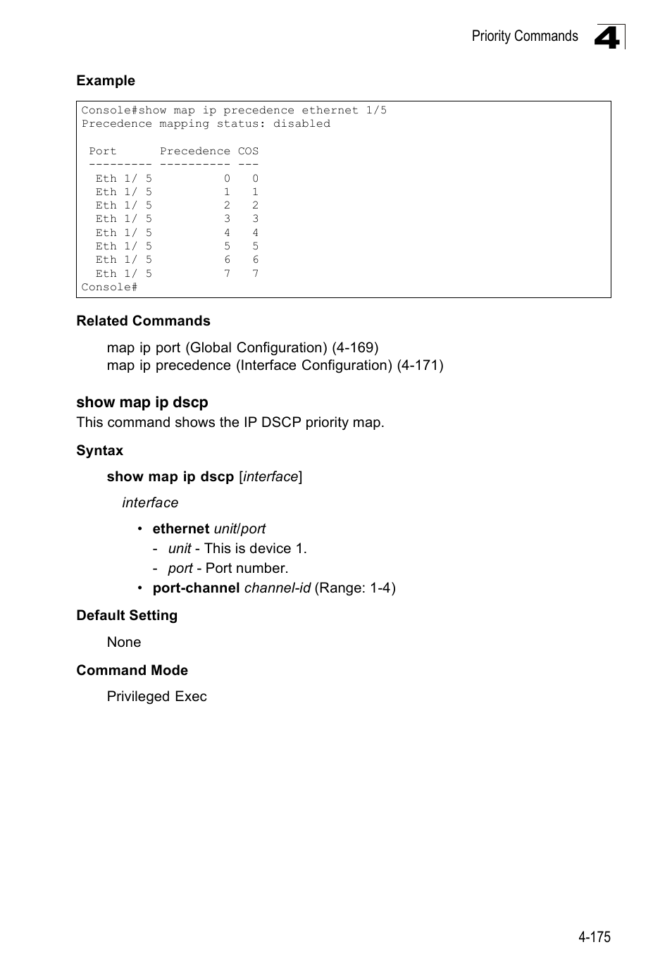 Show map ip dscp | SMC Networks 16 10BASE-T User Manual | Page 351 / 384
