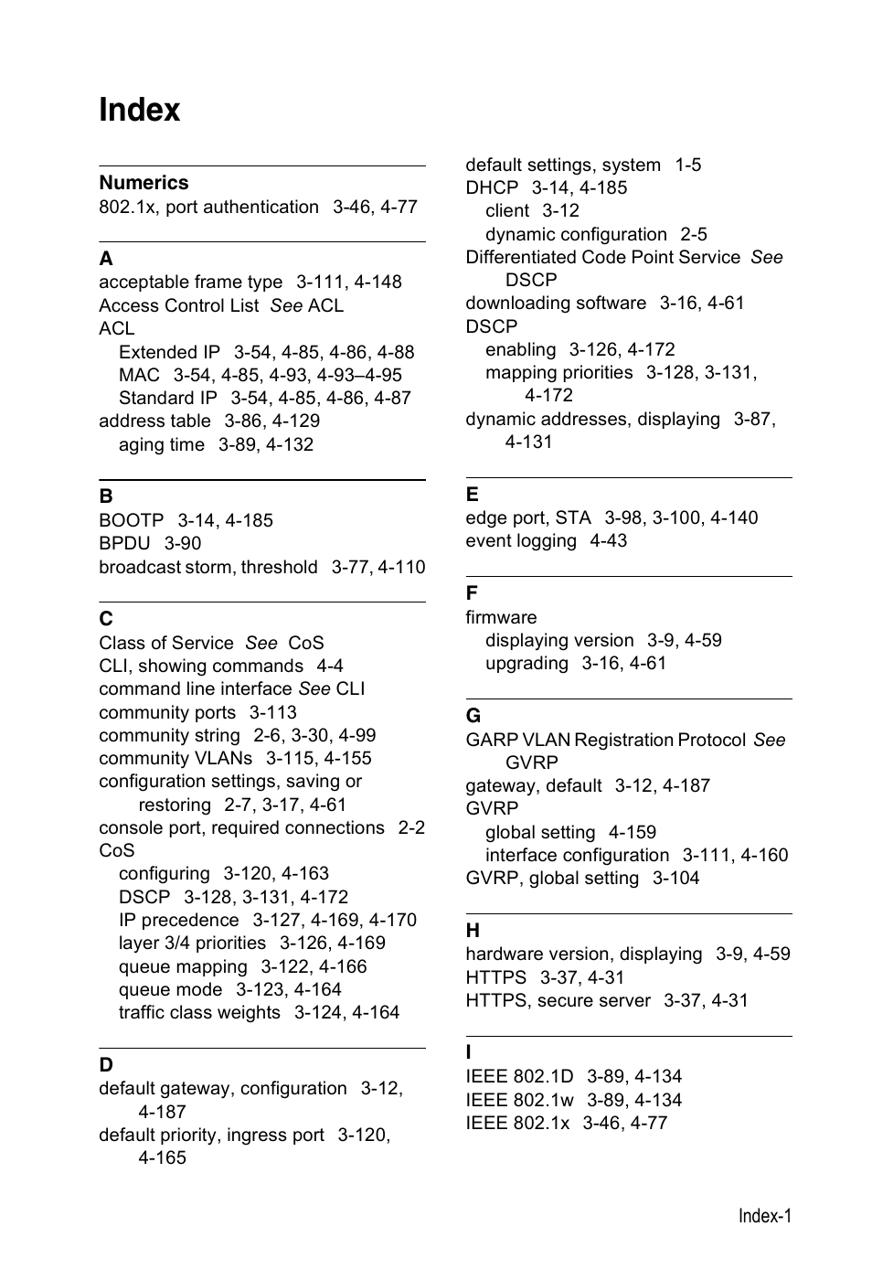 Index | SMC Networks 16 10BASE-T User Manual | Page 379 / 384