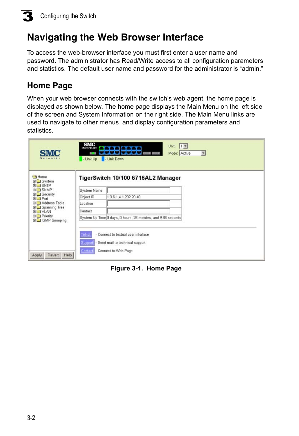 Navigating the web browser interface, Figure 3-1 | SMC Networks 16 10BASE-T User Manual | Page 38 / 384